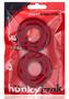 Hunkyjunk Stiffy Bulge Silicone Cock Rings (2 Pack) - Cherry Ice